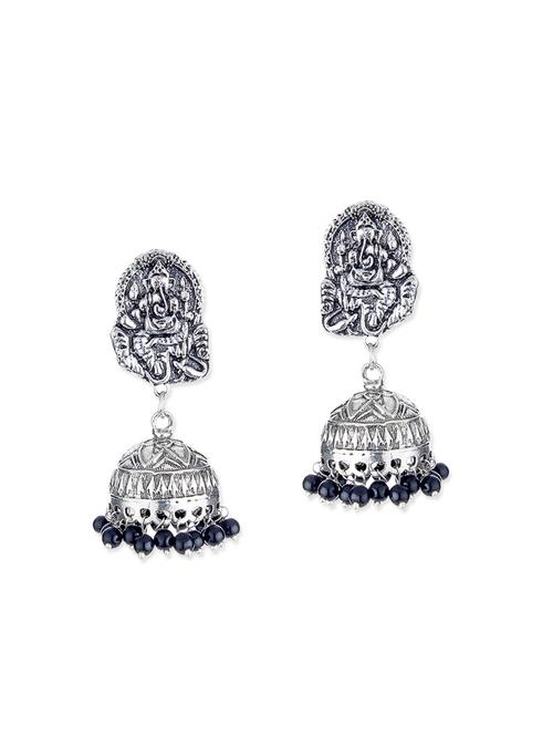silver metal drop earrings - 12160759 - Very Small Image - 1