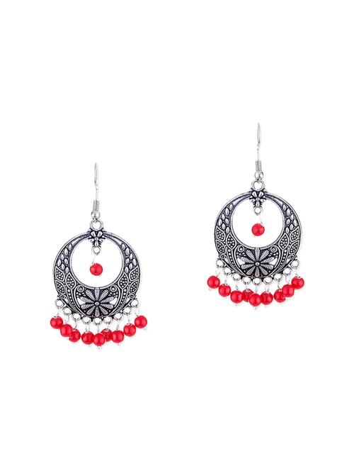 silver metal drop earrings - 12160808 - Very Small Image - 1