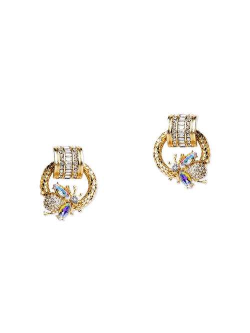 gold metal studs earring - 12160965 - Very Small Image - 1