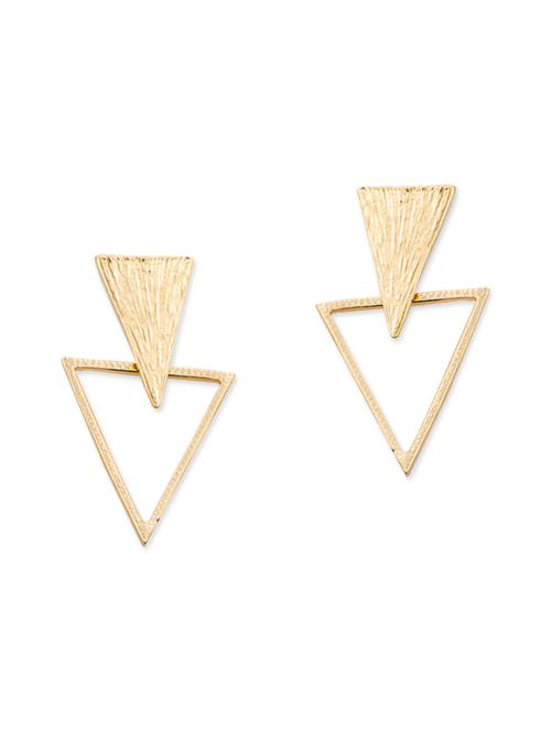 gold metal drop earring - 12160977 - Very Small Image - 1