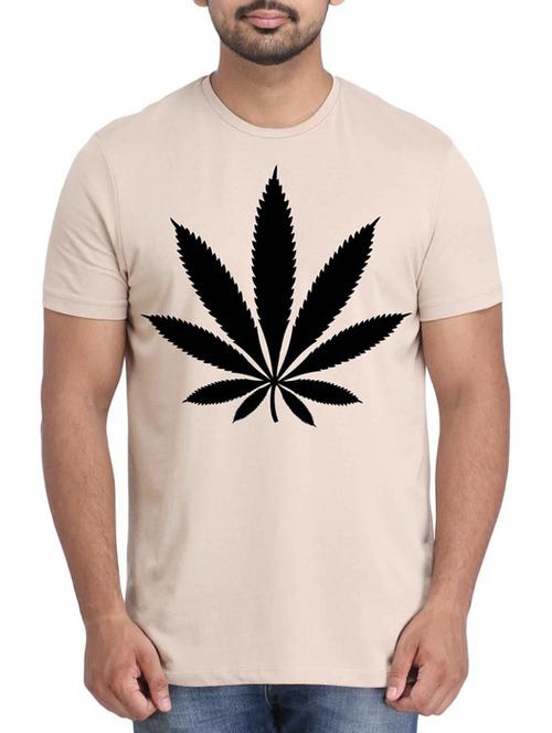 beige printed cotton t-shirt - 12161340 - Very Small Image - 1