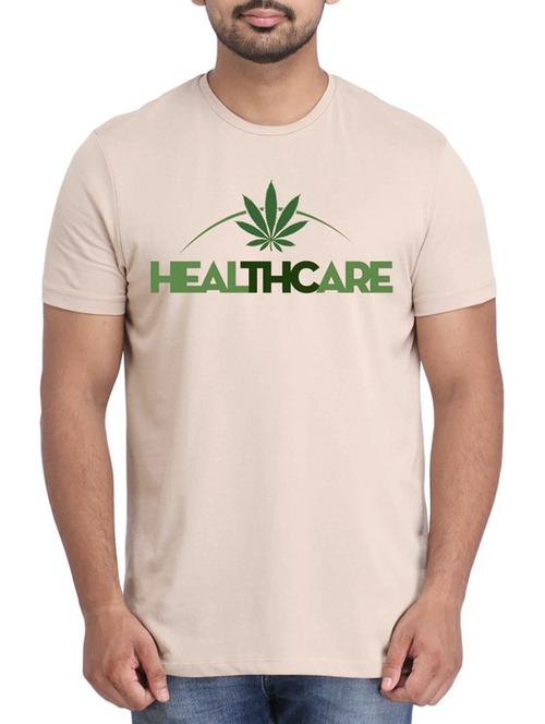 beige printed cotton t-shirt - 12161361 - Very Small Image - 1