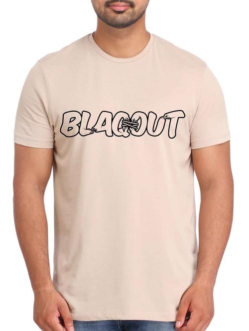 beige printed cotton t-shirt - 12161382 - Very Small Image - 1