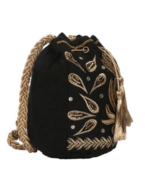 black embellished cotton potli - 12165653 - Very Small Image - 1