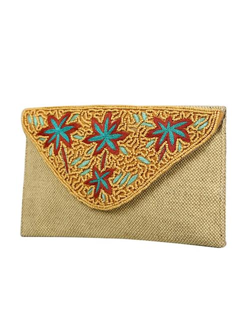 yellow embellished cotton clutch - 12165710 - Very Small Image - 1