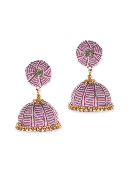 purple metal jhumka earrings - 12166259 - Very Small Image - 1