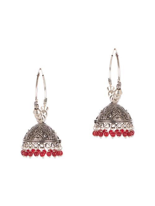 red metal drop earring - 12166284 - Very Small Image - 1