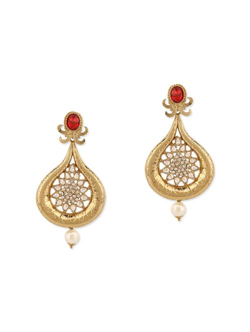 gold metal drop earring - 12168268 - Very Small Image - 1