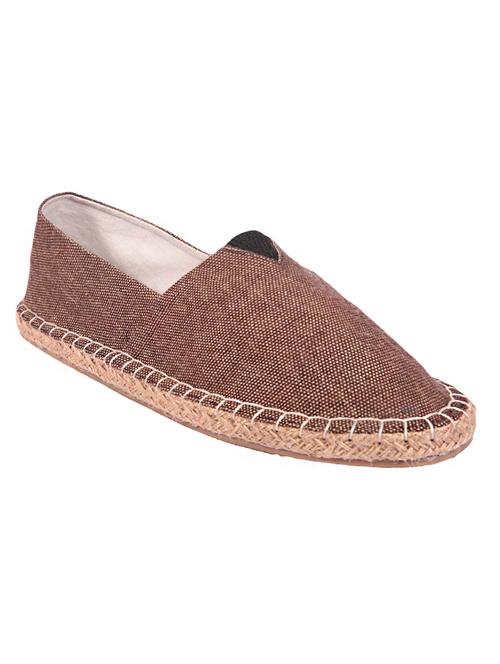 brown fabric slip on espadrilles - 12168507 - Very Small Image - 1