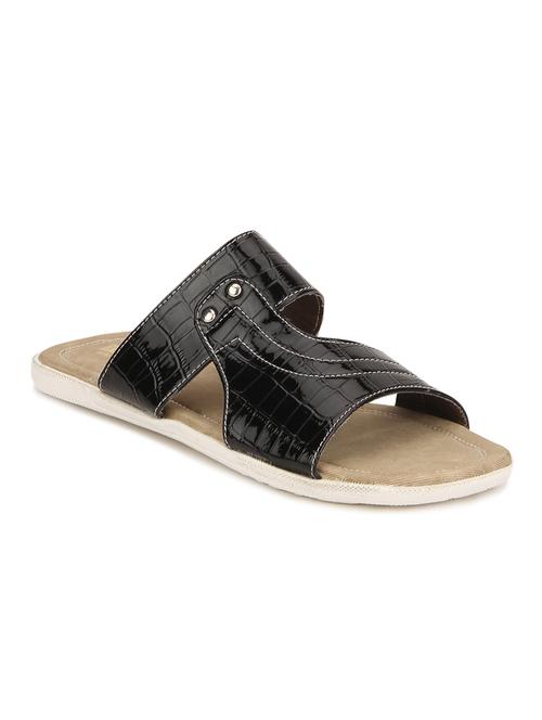 black leatherette slipper - 12169948 - Very Small Image - 1