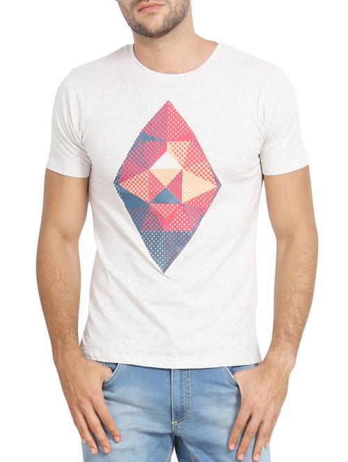 white cotton front print tshirt - 12170506 - Very Small Image - 1