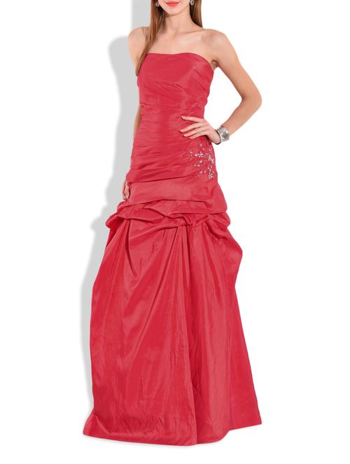 red embellished and gathered gown - 1217076 - Very Small Image - 1