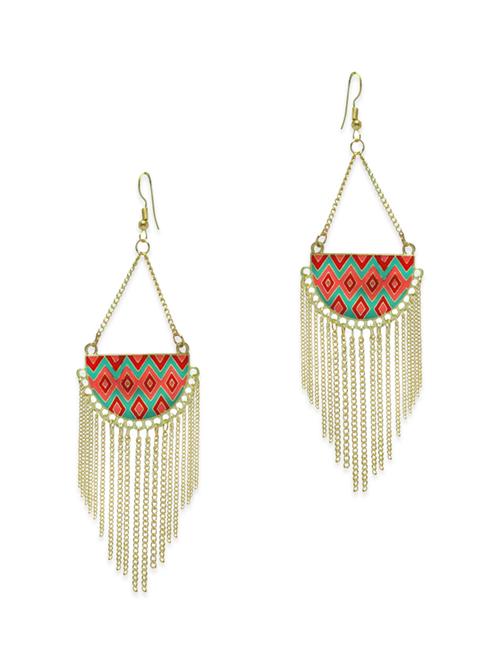 multi colored metal drop earrings - 12173540 - Very Small Image - 1