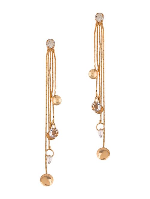 gold metal drop earring - 12175705 - Very Small Image - 1