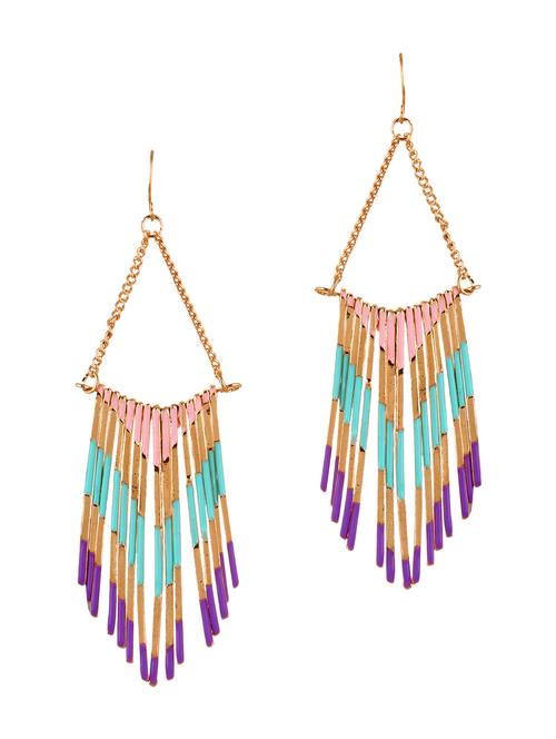 gold metal drop earrings - 12175715 - Very Small Image - 1