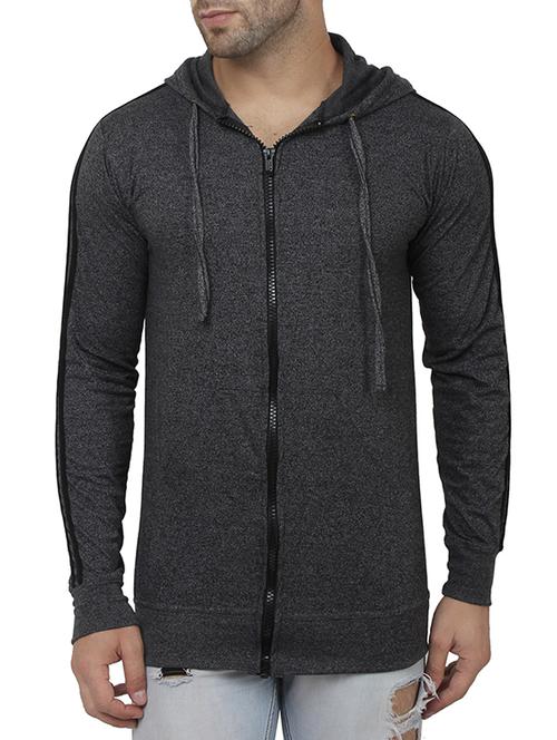 charcoal grey striped fleece sweatshirt - 12175996 - Very Small Image - 1