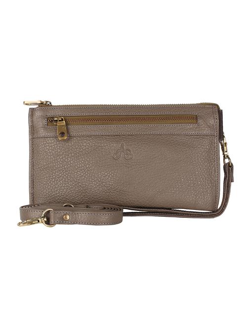 grey leather clutch cum sling - 12176774 - Very Small Image - 1
