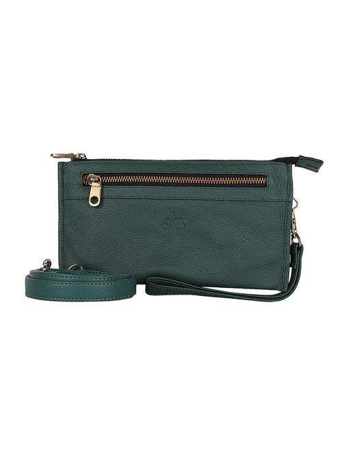 green textured leather clutch - 12176776 - Very Small Image - 1