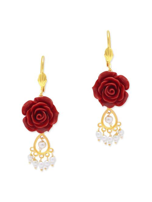gold brass drop earrings - 12177101 - Very Small Image - 1