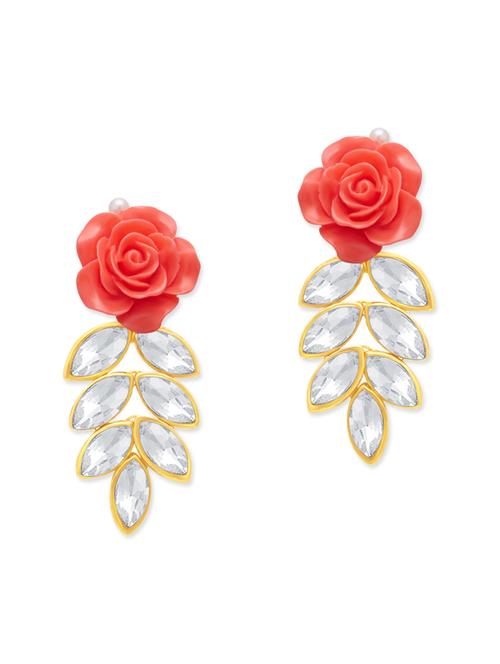 orange brass drop earrings - 12177102 - Very Small Image - 1