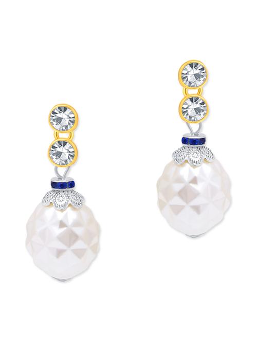 white brass drop earrings - 12177107 - Very Small Image - 1
