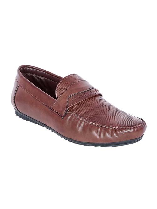 brown color, leatherette loafer shoes - 12177457 - Very Small Image - 1