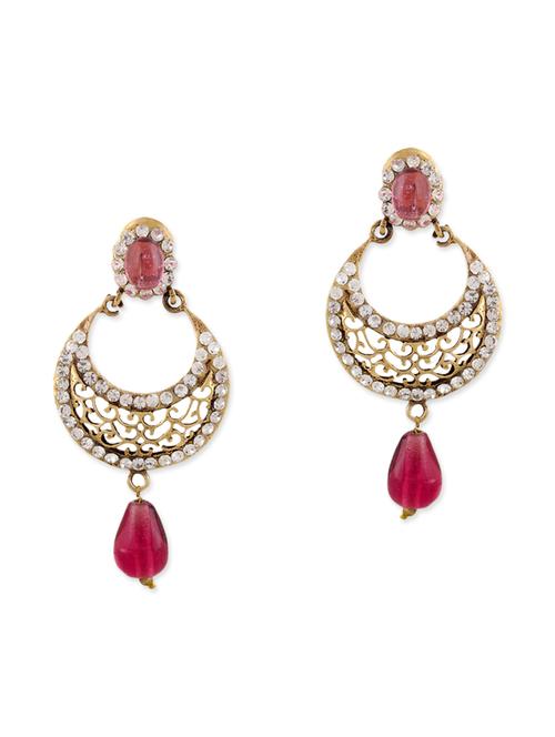 pink brass drop earring - 12178193 - Very Small Image - 1