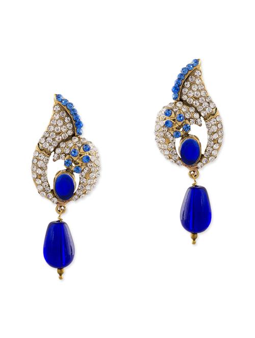 blue brass drop earring - 12178195 - Very Small Image - 1