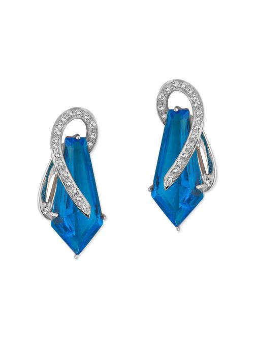 Blue silver drop earring - 12182757 - Very Small Image - 1