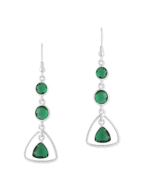Green silver drop earrings - 12182819 - Very Small Image - 1