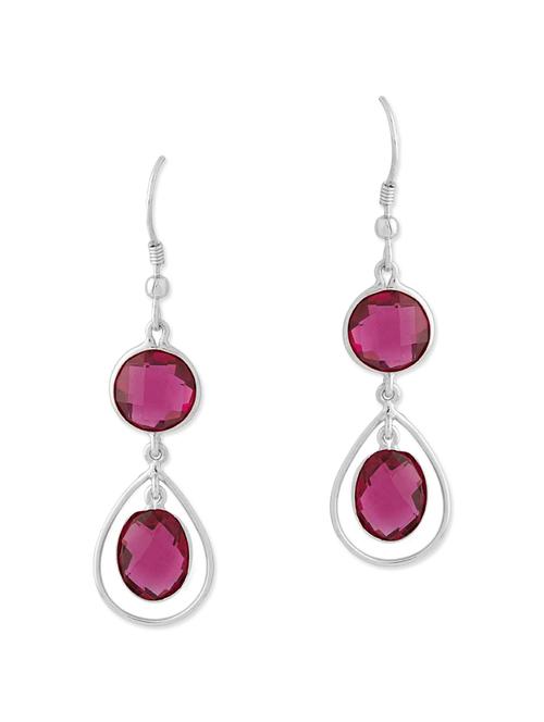 Pink metal drop earring - 12182826 - Very Small Image - 1