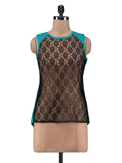 black sheer laced top - 1218331 - Very Small Image - 1