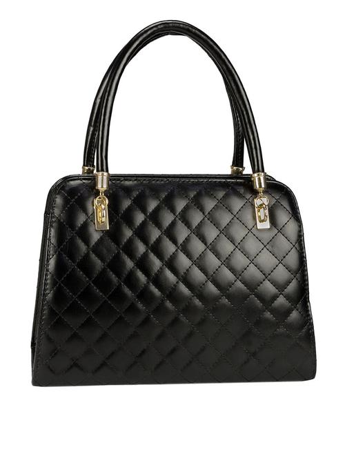 quilted black leatherette handbag - 1218433 - Very Small Image - 1