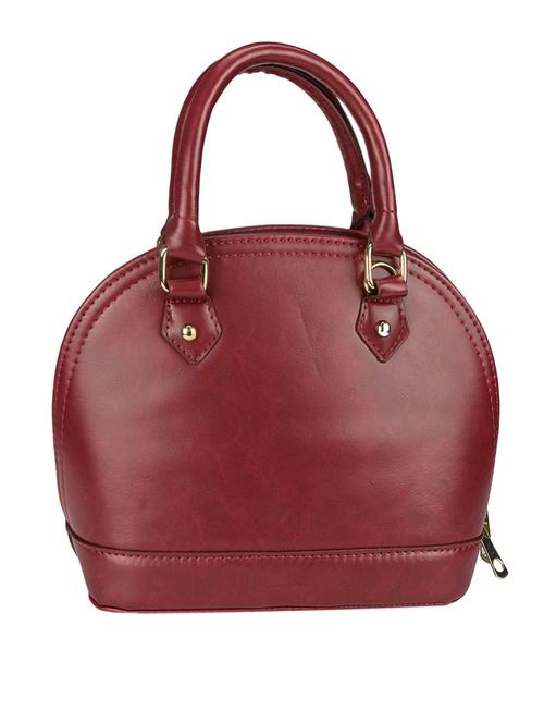 solid maroon leatherette handbag - 1218451 - Very Small Image - 1