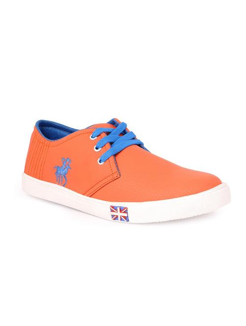 orange synthetic lace up sneakers - 12184812 - Very Small Image - 1
