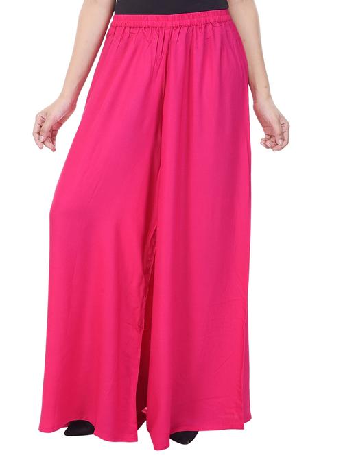 pink viscose palazzos - 12190164 - Very Small Image - 1