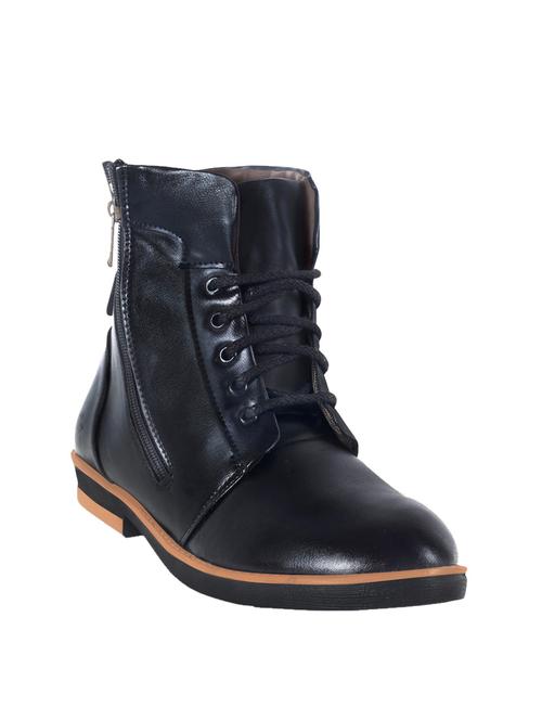 black leatherette high ankle boot - 12196477 - Very Small Image - 1
