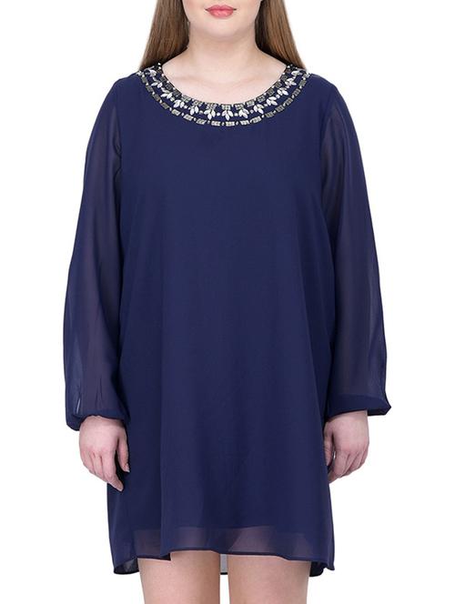 navy blue embellished shift dress - 12197385 - Very Small Image - 1