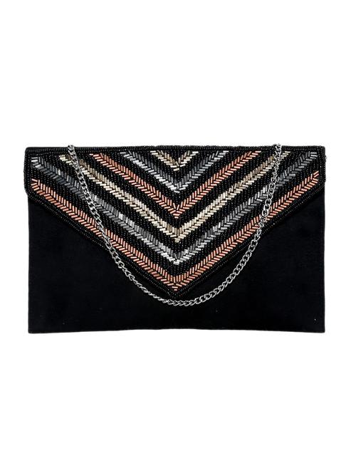 black embellished cotton clutch cum sling - 12197767 - Very Small Image - 1