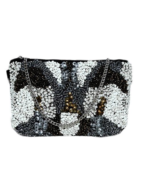 multi embellished cotton clutch with sling - 12197778 - Very Small Image - 1