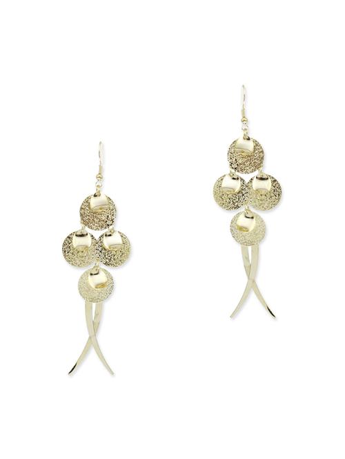 gold zinc drop earrings - 12197851 - Very Small Image - 1