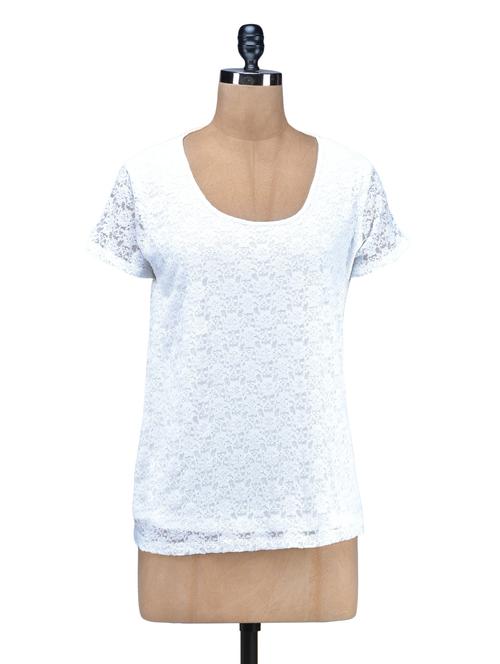 white plain poly lace top - 1220271 - Very Small Image - 1