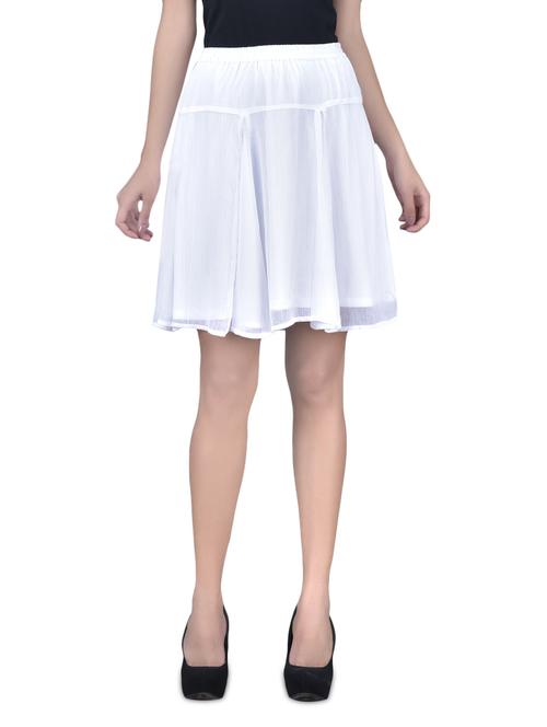 solid white flared short skirt - 1220555 - Very Small Image - 1