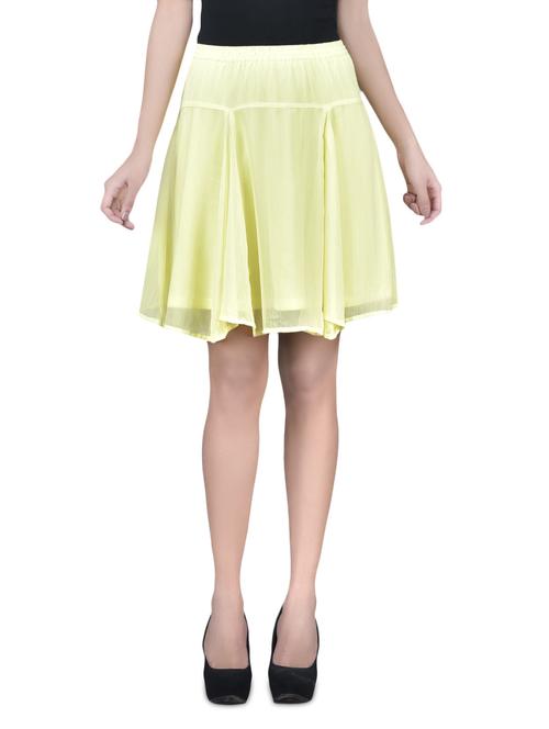 lemon yellow flared short skirt - 1220556 - Very Small Image - 1