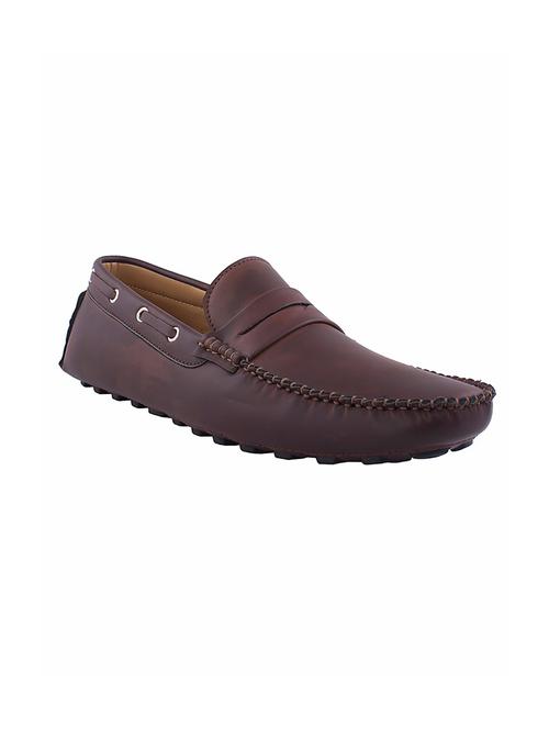 brown synthetic slip on loafers - 12220511 - Very Small Image - 1