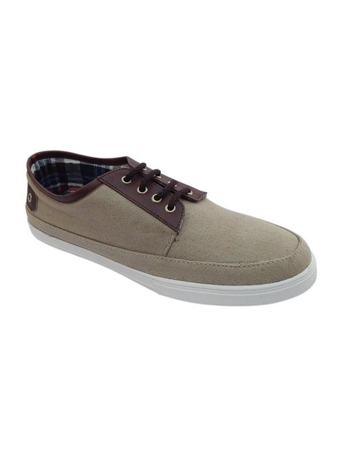 beige canvas lace up shoes - 12220537 - Very Small Image - 1