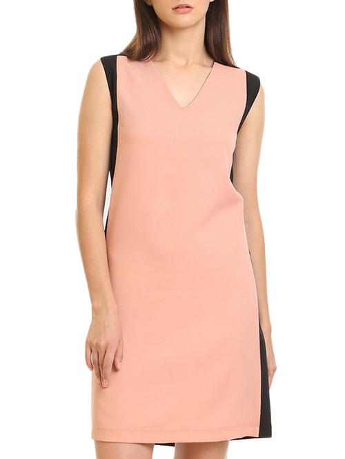 black and peach colour block shift dress - 12220928 - Very Small Image - 1