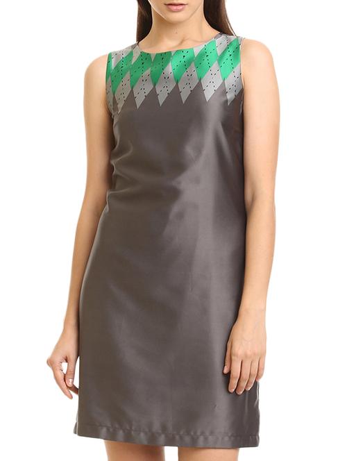 grey printed shift dress - 12220934 - Very Small Image - 1