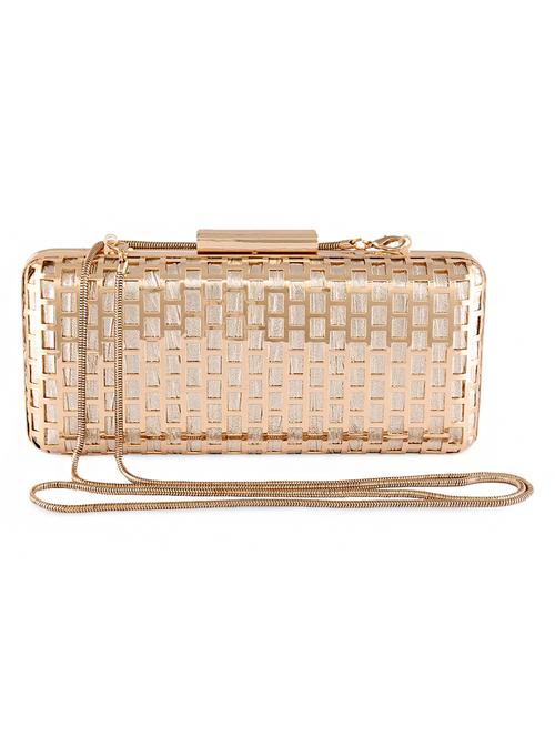 gold cutwork metallic clutch - 1222121 - Very Small Image - 1