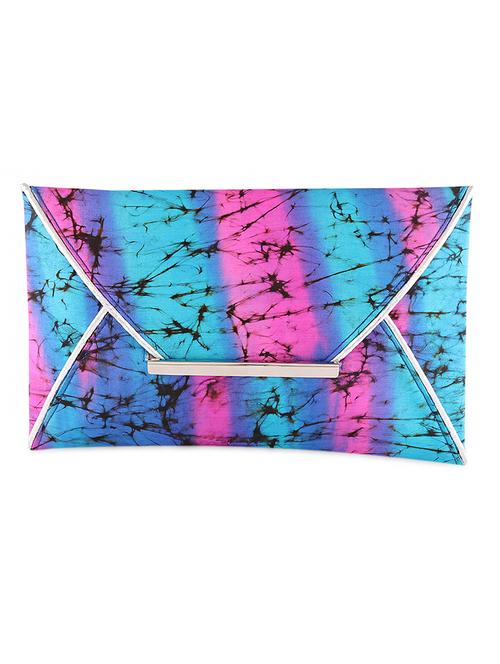 multicolored printed satin silk clutch - 1222130 - Very Small Image - 1